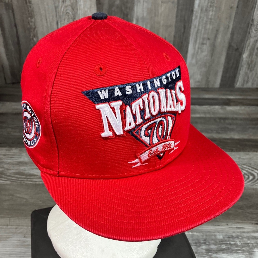 New Era 9FIFTY Washington Nationals MLB Snapback Hat Red Medium-Large Flat Brim